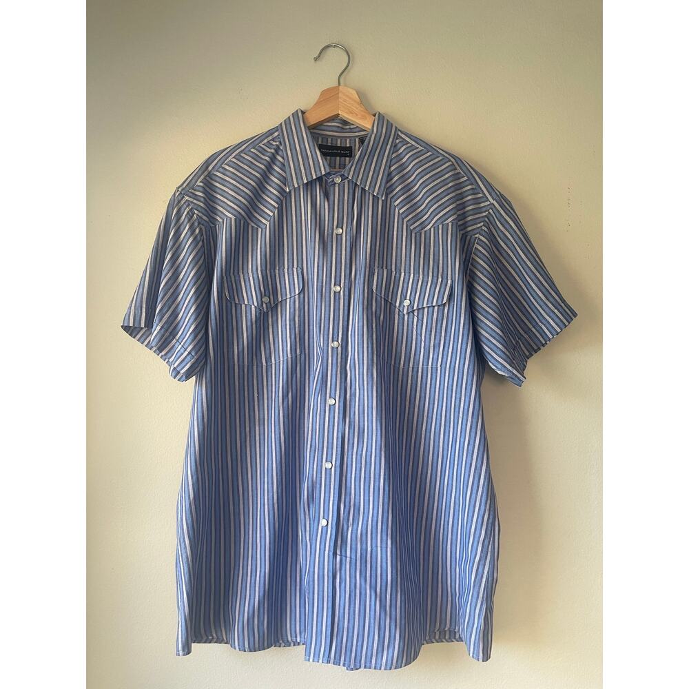 Panhandle Slim Striped Pearl Snap Western Shirt – Men’s L/XL